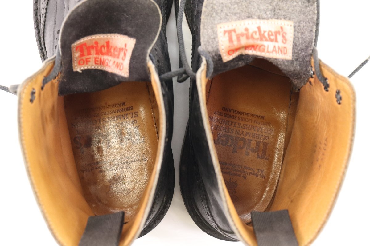 Tricker's トリッカーズ レザー ブーツ ショートブーツ レーズアップ 7ホール サイズ 7 1/2 シューズ ブラック 靴 くつ メンズ 4634-SM_画像5