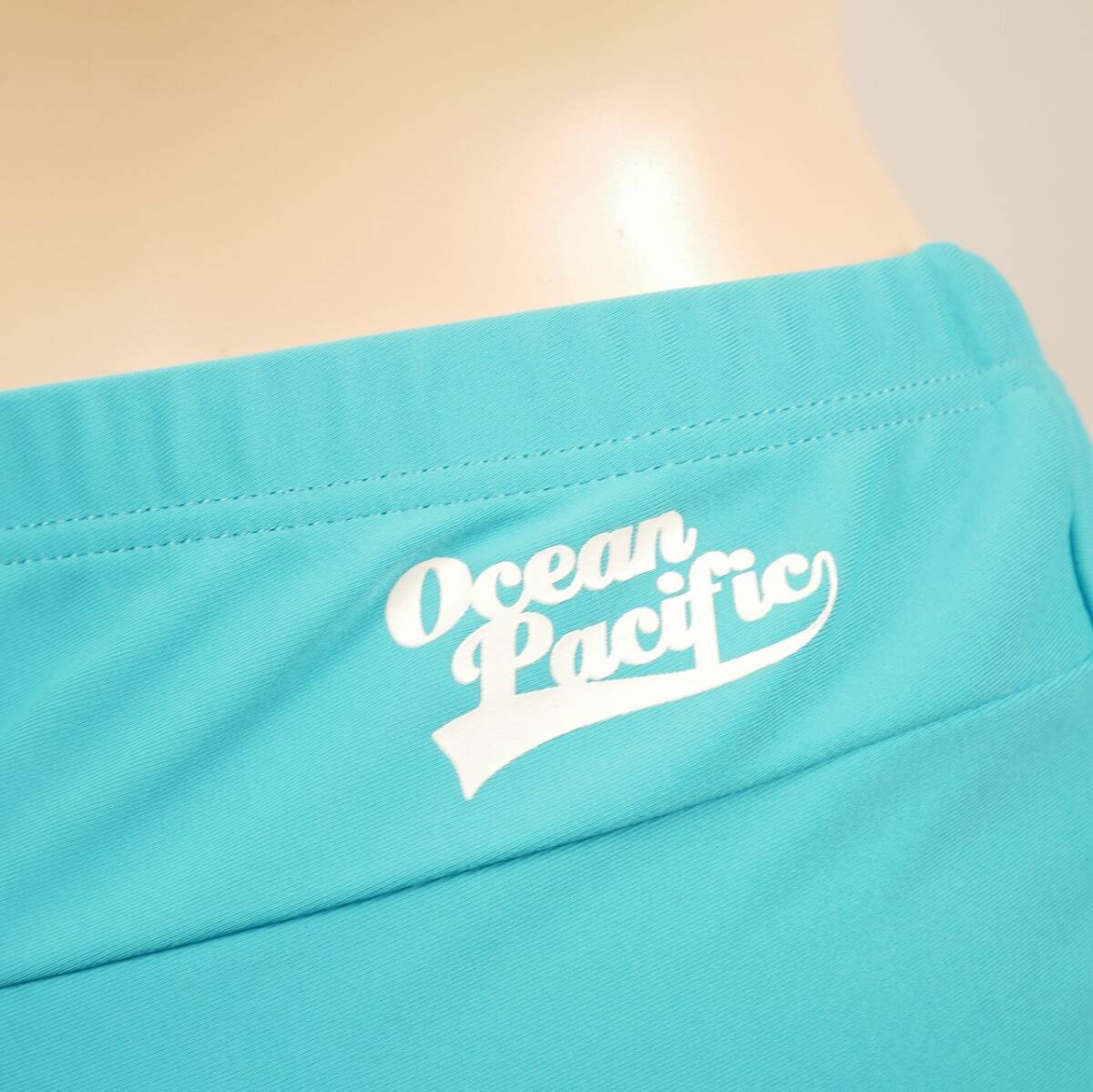 8057　美品　Ocean Pacific　レディース水着　英字プリント　セパレート水着　９Mサイズ　ブルー系　匿名配送_画像6