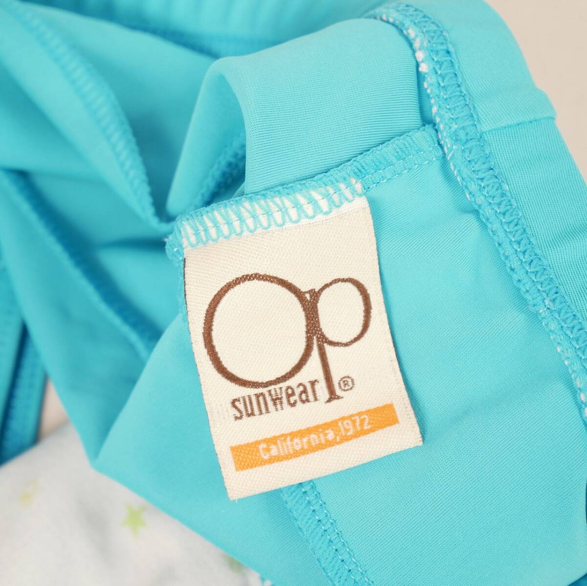 8057　美品　Ocean Pacific　レディース水着　英字プリント　セパレート水着　９Mサイズ　ブルー系　匿名配送_画像7