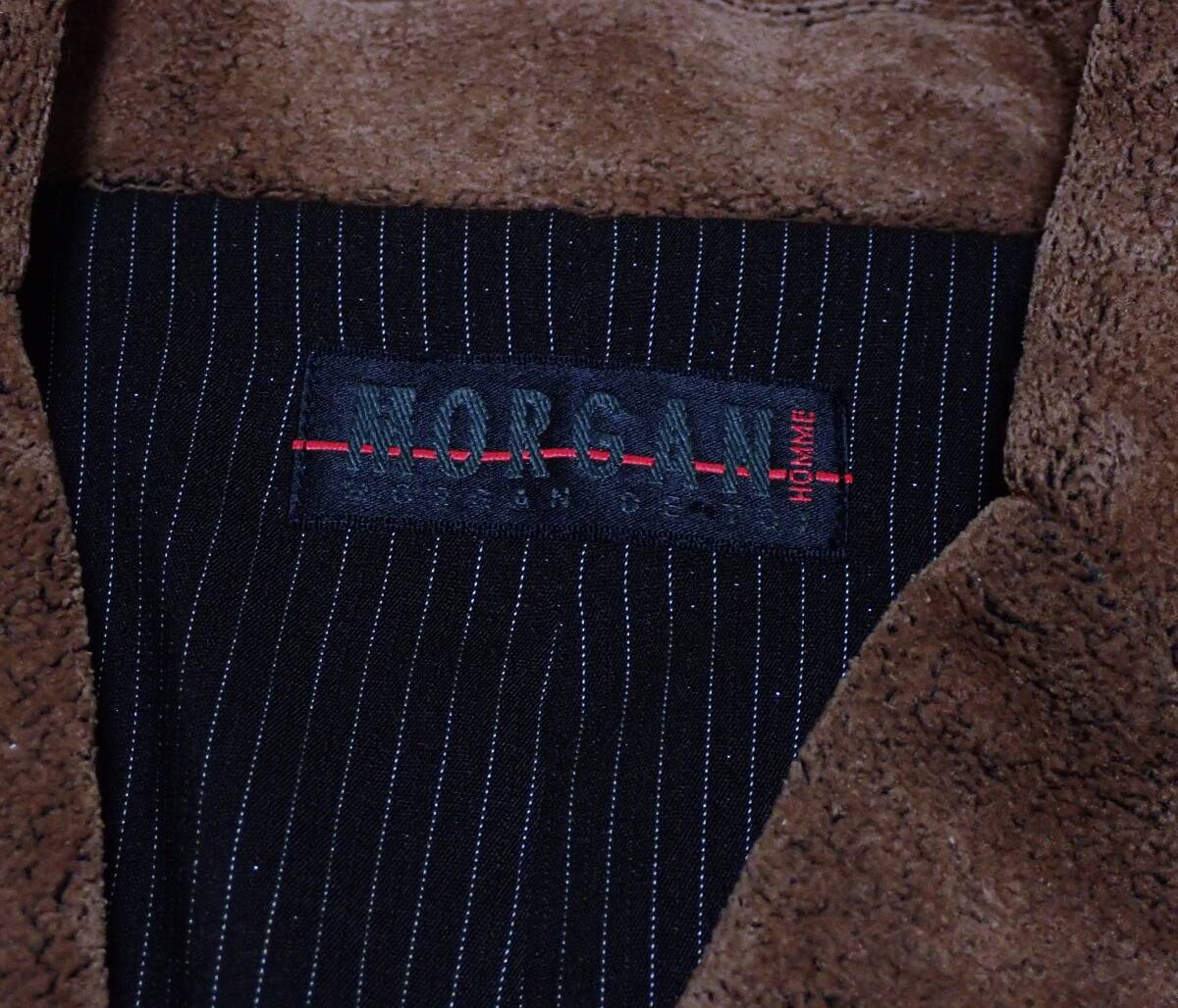 MORGAN HOMME モルガン オム テーラード ジャケット Ｍ ブラウン～レンガカラー _画像9