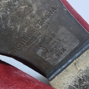 【良品】BOTTEGA VENETA ボッテガヴェネタ ハラコ レザー シューズ 35 1/2 ローファー スリッポン ローヒール パンプス _画像10