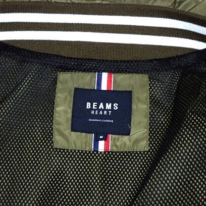 【極美品】BEAMS HEART ビームスハート MA-1 ブルゾン ジャケット フード付き　ボリュームネック ミリタリー_画像7
