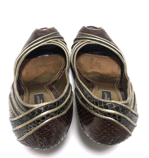 DOLCE&GABBANA ドルチェ アンド ガッバーナ リザード レザー オープントゥ パンプス 36 1/2 23.5cm_画像7