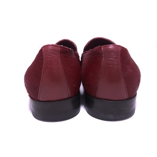 【良品】BOTTEGA VENETA ボッテガヴェネタ ハラコ レザー シューズ 35 1/2 ローファー スリッポン ローヒール パンプス _画像5