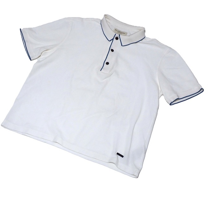 【美品】BURBERRY LONDON バーバリーロンドン 半袖 ポロシャツ Sサイズ S/P 白 鹿の子_画像4