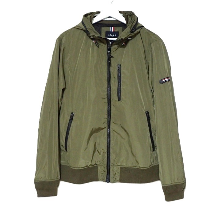 【極美品】BEAMS HEART ビームスハート MA-1 ブルゾン ジャケット フード付き　ボリュームネック ミリタリー_画像4