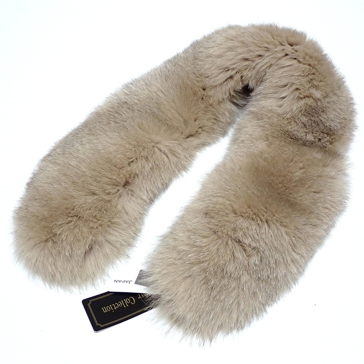 【未使用 タグ付き】日本製 SAGA FOX サガフォックス ブルーフォックス リアルファー マフラー 大津屋 襟巻き 毛皮 ストール_画像1