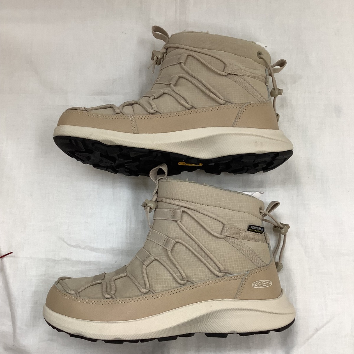 KEEN キーン レディース ブーツ ユニーク スニーク チャッカ ツー 防水ウィンタースニーカー 1026619 ベージュ やや傷や汚れあり_画像4