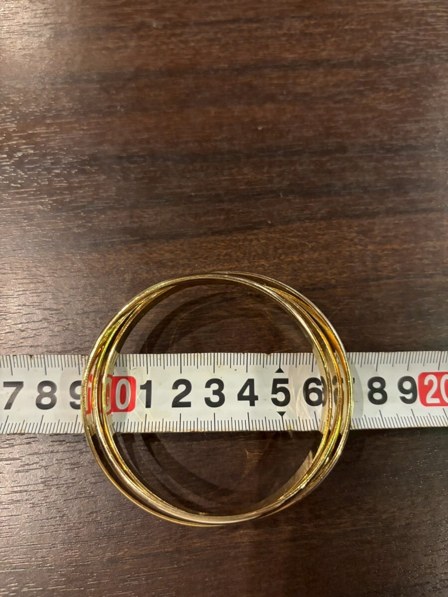 ３連重ねたゴールドバングルブレスレット_画像3