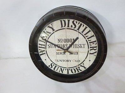 SUNTORY [サントリー] サントリーオールド ウイスキー [SUNTORY OLD WHISKY] 樽型時計 壁掛け時計 アナログ インテリア /ジャンク品 P10.0_画像1