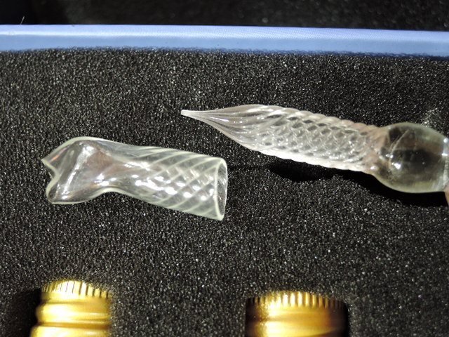 プライズ品 株式会社ブレイク ガラスペンセット(ガラスペン/インク10色/ペン置き/ペン洗い)/中古美品_画像5