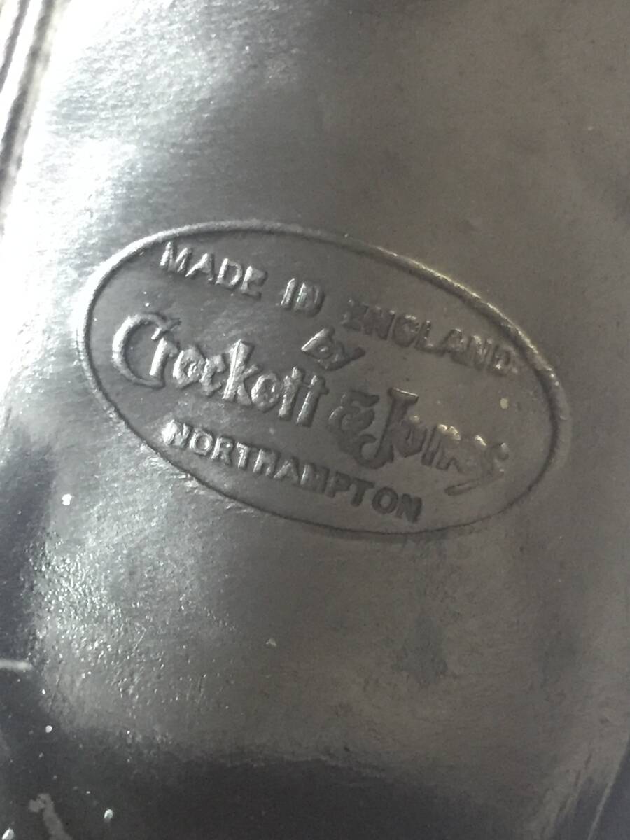 PO11 Crockett&Jones クロケットアンドジョーンズ 5193 ALBANY 5 BLACK パンチドキャップトゥ ドレスシューズ 5 英国製_画像6