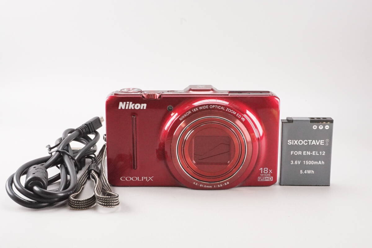 ★実用品★ Nikon ニコン COOLPIX S9300 レッド コンパクトデジタルカメラ_画像1
