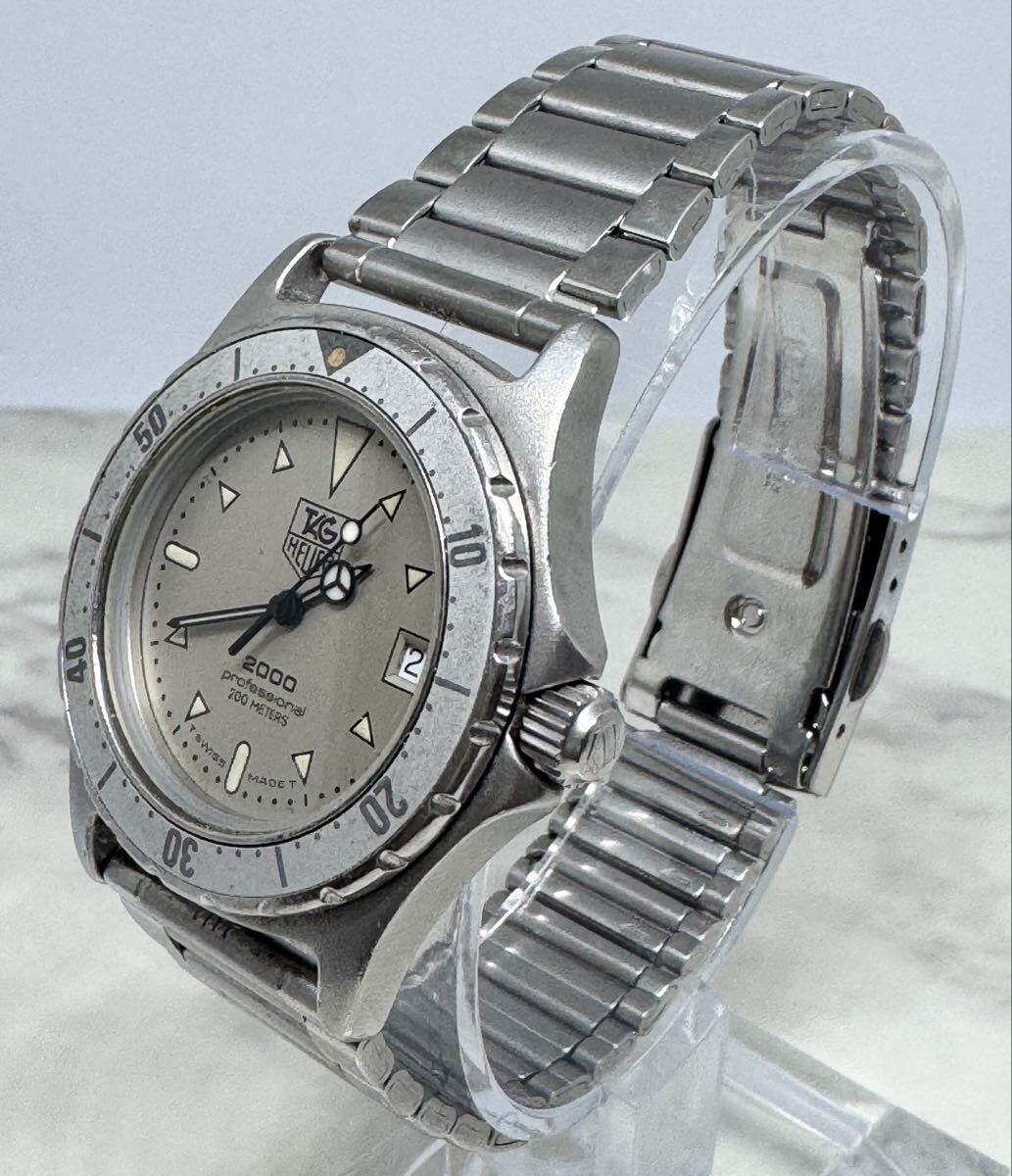 動作OK】TAG HEUER タグホイヤー QZ　クォーツ　972.013　回転ベゼル　デイト付き　社外ブレス　現状品_画像3