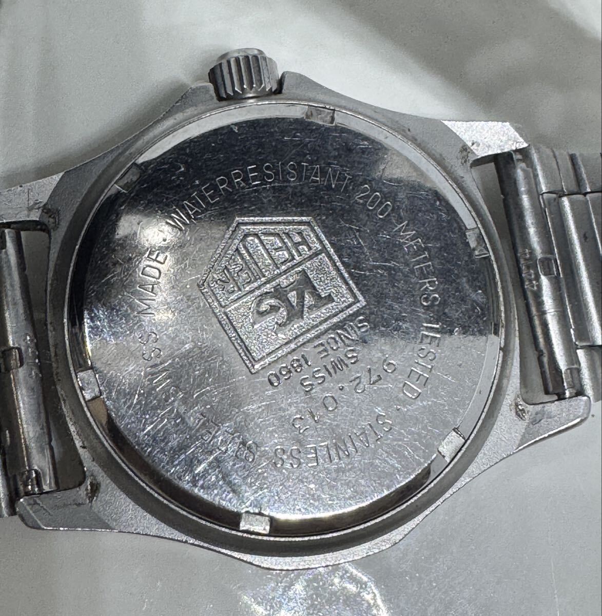 動作OK】TAG HEUER タグホイヤー QZ　クォーツ　972.013　回転ベゼル　デイト付き　社外ブレス　現状品_画像5