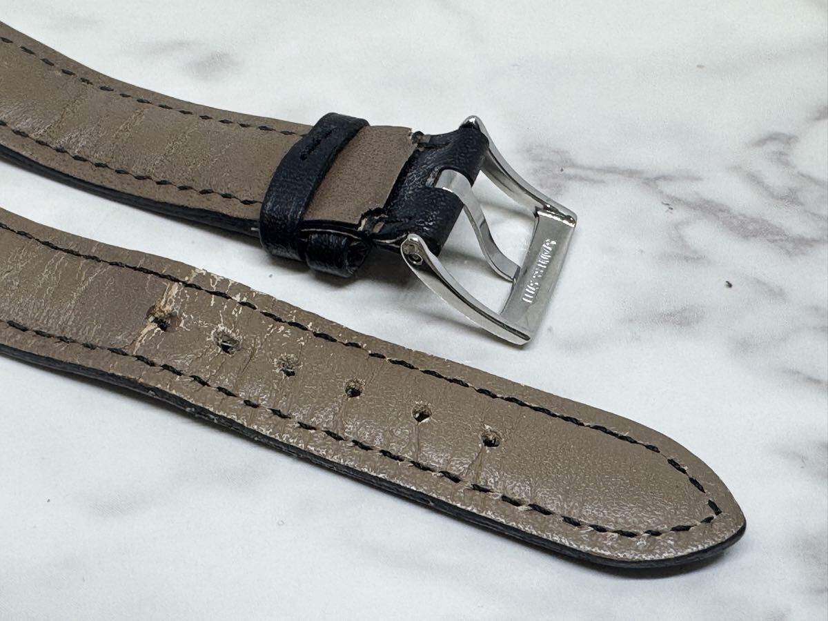 BVLGARI ブルガリ シルバーカラー 尾錠付き 革ベルト 黒色 時計部品 パーツ 時計ベルト 純正品_画像10
