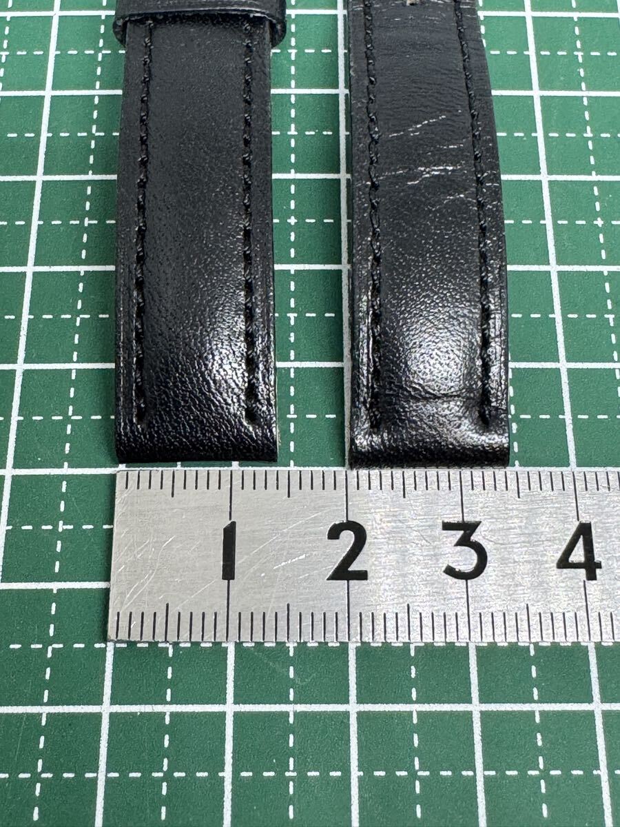 BVLGARI ブルガリ シルバーカラー 尾錠付き 革ベルト 黒色 時計部品 パーツ 時計ベルト 純正品_画像8