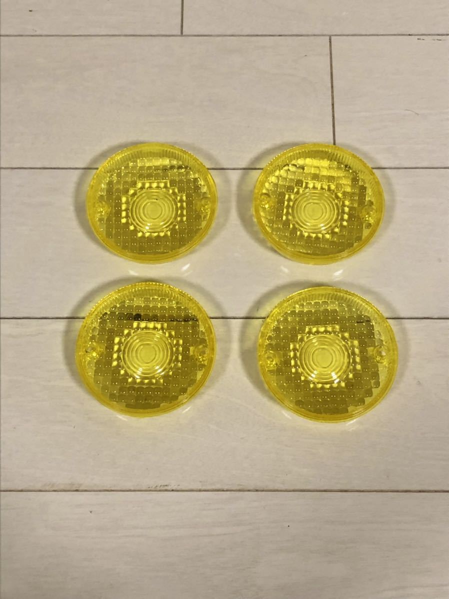 KH400 KH250 ウインカーレンズ 黄色 イエロー 黄ばみ 純正タイプ クリアウィンカー スモーク テールレンズ 250ss 350ss 400ss 当時_画像2