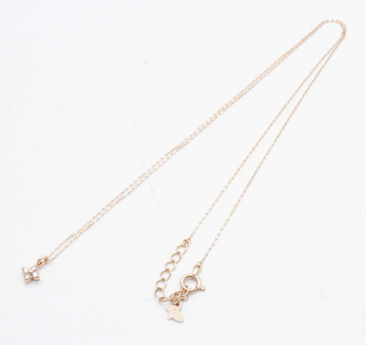 ◆◇【美品】SAMANTHA SILVA サマンサシルヴァ フラワー ネックレス K10PG/D0.05ct◇◆_画像4