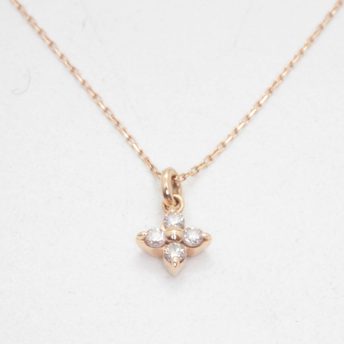 ◆◇【美品】SAMANTHA SILVA サマンサシルヴァ フラワー ネックレス K10PG/D0.05ct◇◆_画像2