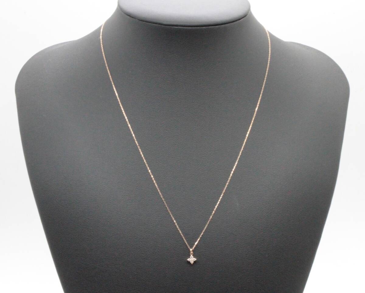 ◆◇【美品】SAMANTHA SILVA サマンサシルヴァ フラワー ネックレス K10PG/D0.05ct◇◆_画像8