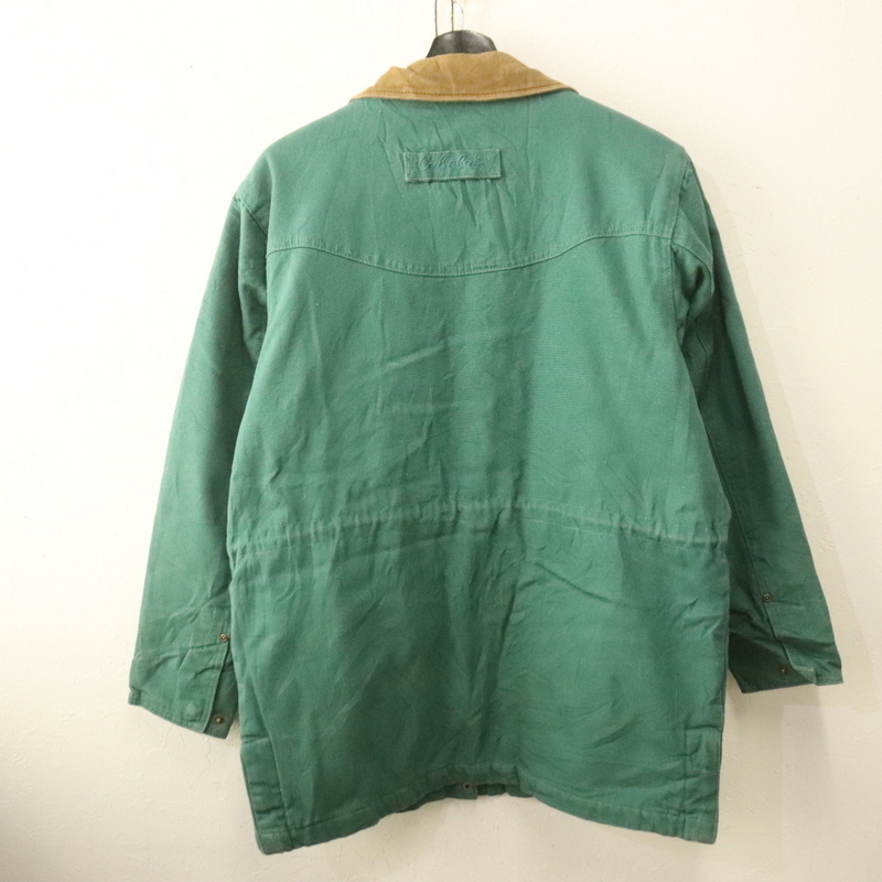 A838 2000年代製 カベラス 襟レザー ダック ハンティングジャケット■00s 表記Mサイズ グリーン アメカジ ストリート アンティーク 90s 80s_画像2
