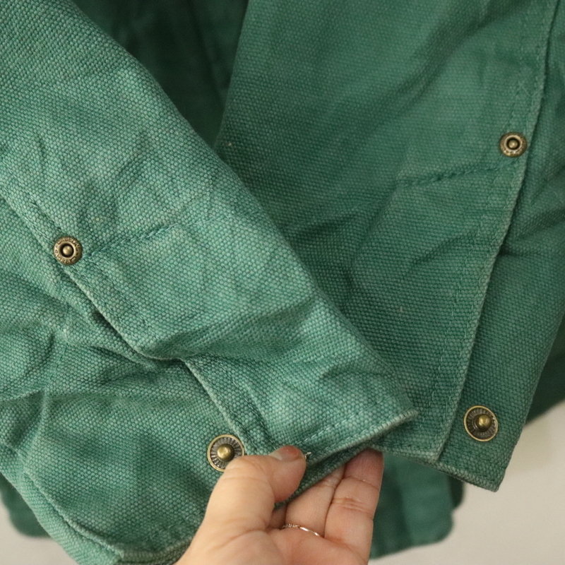 A838 2000年代製 カベラス 襟レザー ダック ハンティングジャケット■00s 表記Mサイズ グリーン アメカジ ストリート アンティーク 90s 80s_画像8