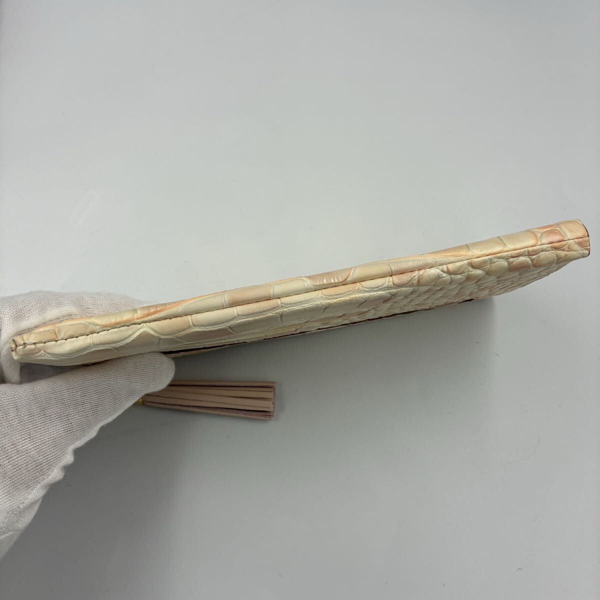 新品■ATAO 長財布 limo リモ ワルツベイビーチーク L字ファスナー クロコ型押し _画像5