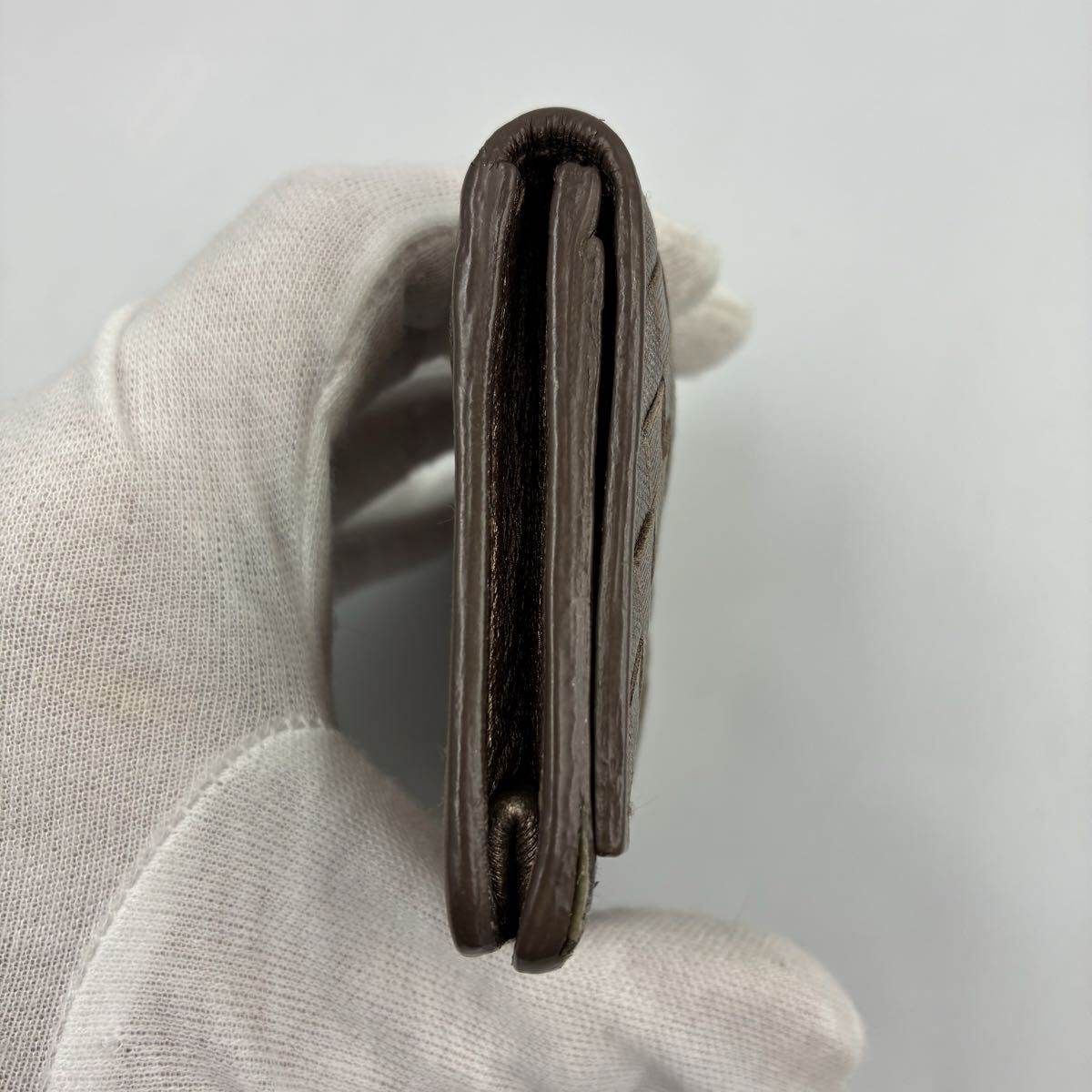 1円■ボッテガヴェネタ 名刺入れ カードケース イントレチャート ブロンズ BOTTEGA VENETA_画像3