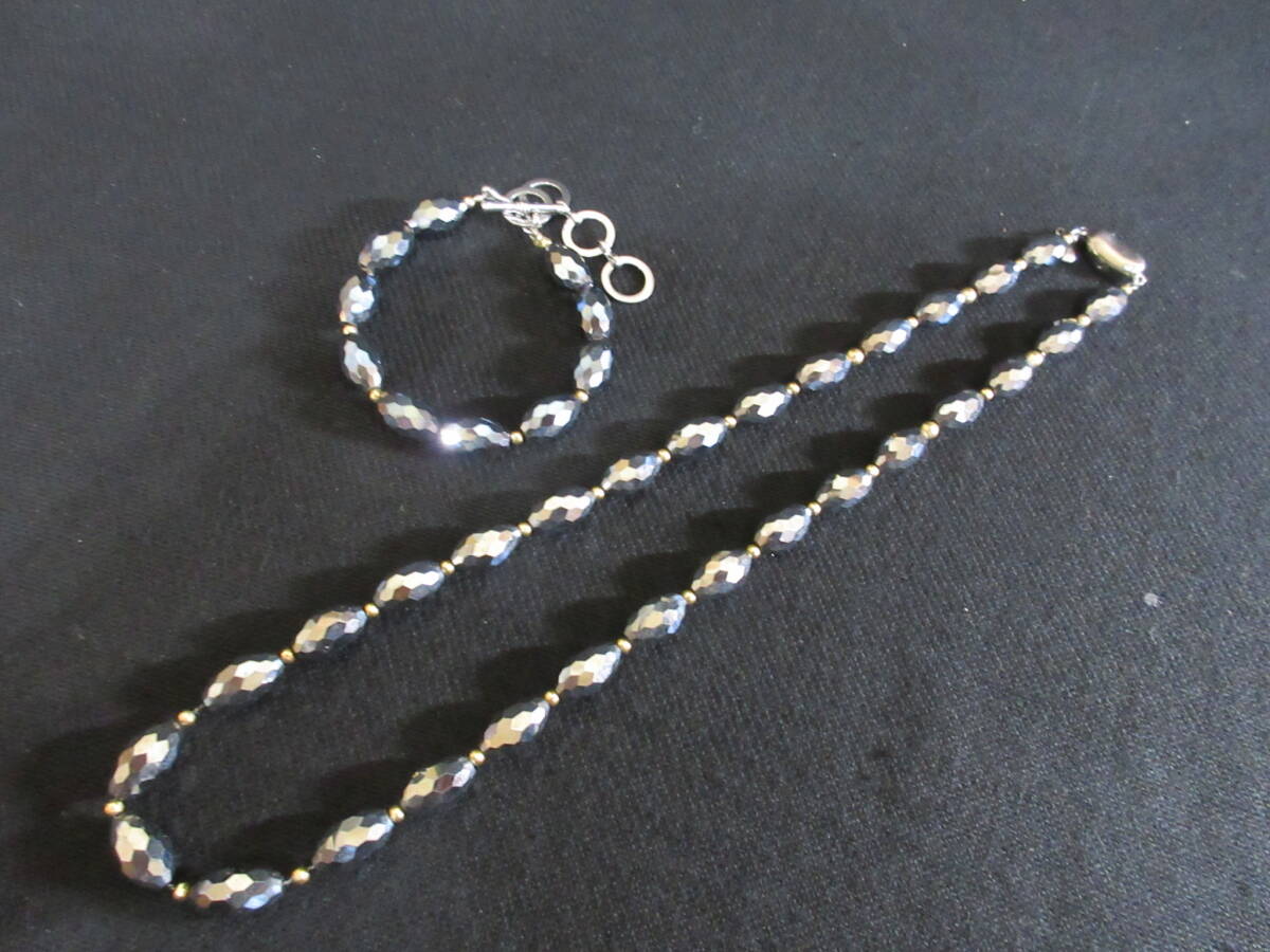 *100 иен ~[ прекрасный товар ]TITANIUM 0.02 TI печать титан tera ад tsu. камень здоровье аксессуары колье & браслет 2 позиций комплект *T-79