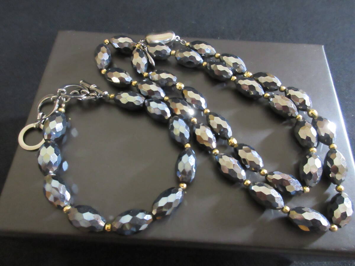 *100 иен ~[ прекрасный товар ]TITANIUM 0.02 TI печать титан tera ад tsu. камень здоровье аксессуары колье & браслет 2 позиций комплект *T-79