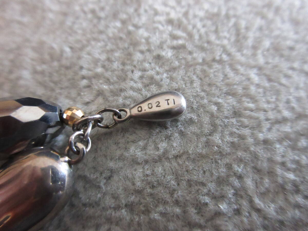 *100 иен ~[ прекрасный товар ]TITANIUM 0.02 TI печать титан tera ад tsu. камень здоровье аксессуары колье & браслет 2 позиций комплект *T-79