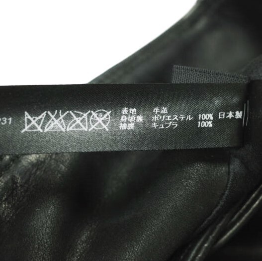 wjk ダブルジェイケイ 日本製 カウレザーシングルライダースジャケット lc40e M BLACK 革ジャン ノーカラー アウター g24282_画像8