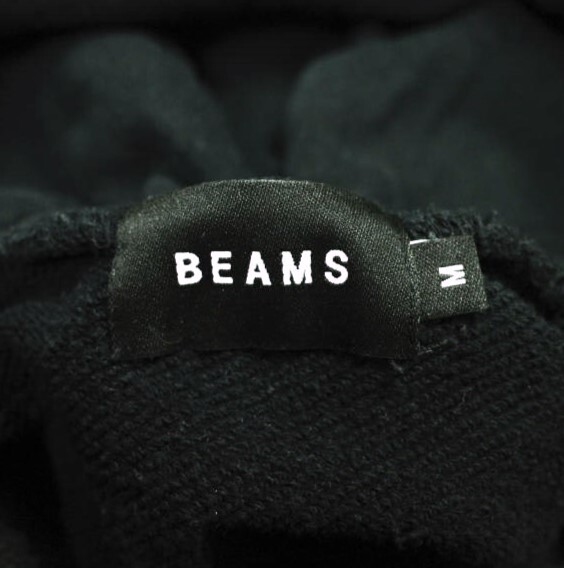 BEAMS x PAPERBOY ビームス ペーパーボーイ 別注 スウェットプルオーバーパーカー 11-13-4233-976 M BLACK 裏毛 目玉焼き トップス g23760_画像6