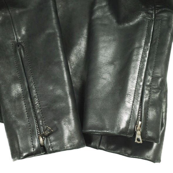 wjk ダブルジェイケイ 日本製 カウレザーシングルライダースジャケット lc40e M BLACK 革ジャン ノーカラー アウター g24282_画像4