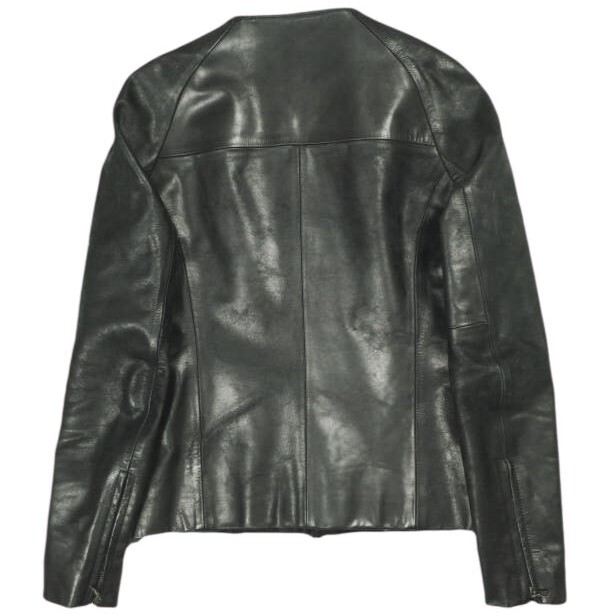 wjk ダブルジェイケイ 日本製 カウレザーシングルライダースジャケット lc40e M BLACK 革ジャン ノーカラー アウター g24282_画像2