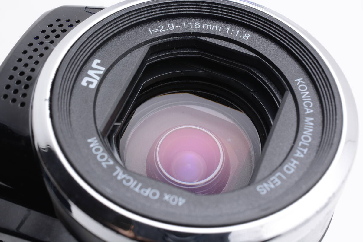 動作品 JVC ケンウッド KENWOOD Everio GZ-HM155-B エブリオ 黒 ブラック デジタルビデオカメラ 充電ケーブル付 管MM3327_画像10