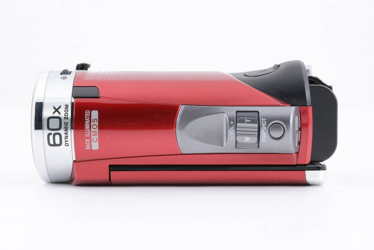 動作品 JVC ケンウッド KENWOOD Everio GZ-E325-R エブリオ 赤 レッド デジタルビデオカメラ 充電ケーブル付 管MM3328_画像5