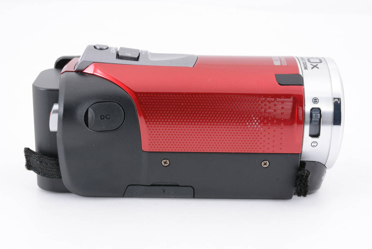 動作品 JVC ケンウッド KENWOOD Everio GZ-E325-R エブリオ 赤 レッド デジタルビデオカメラ 充電ケーブル付 管MM3328_画像4