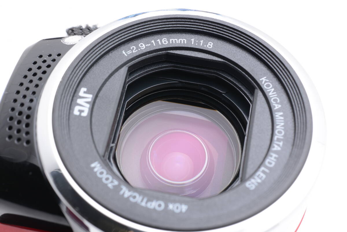 動作品 JVC ケンウッド KENWOOD Everio GZ-E325-R エブリオ 赤 レッド デジタルビデオカメラ 充電ケーブル付 管MM3328_画像10