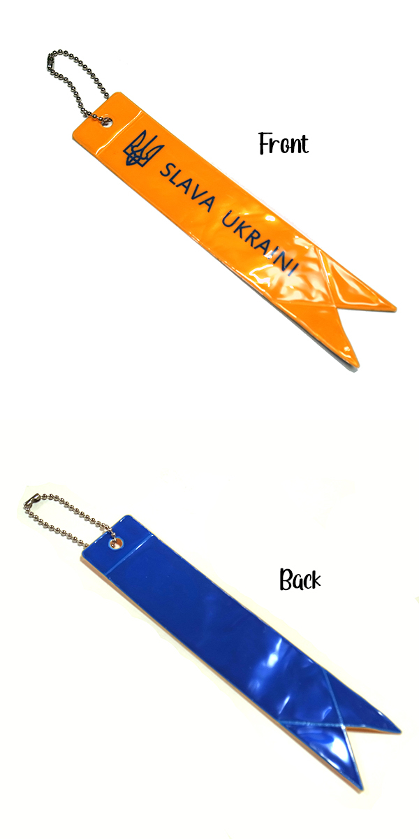 ウクライナ リフレクター ストラップ 5本セット キーホルダー 反射 交通安全 防水 SLAVA UKRAINI_画像2