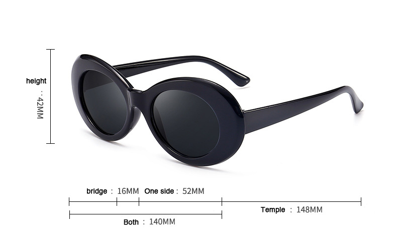 カート コバーン 愛用 グランジ オーバル サングラス ブラック＆スモーク メンズ サングラス ユニセックス_画像4