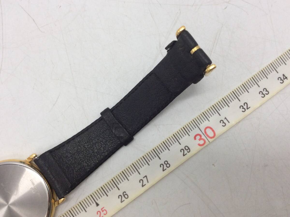 #8739 LONGONES ロンジン Presence クォーツ QZ 不動テスター〇 デイト ラウンド アナログ 3針 ゴールド/金色 長期個人保管品_画像7