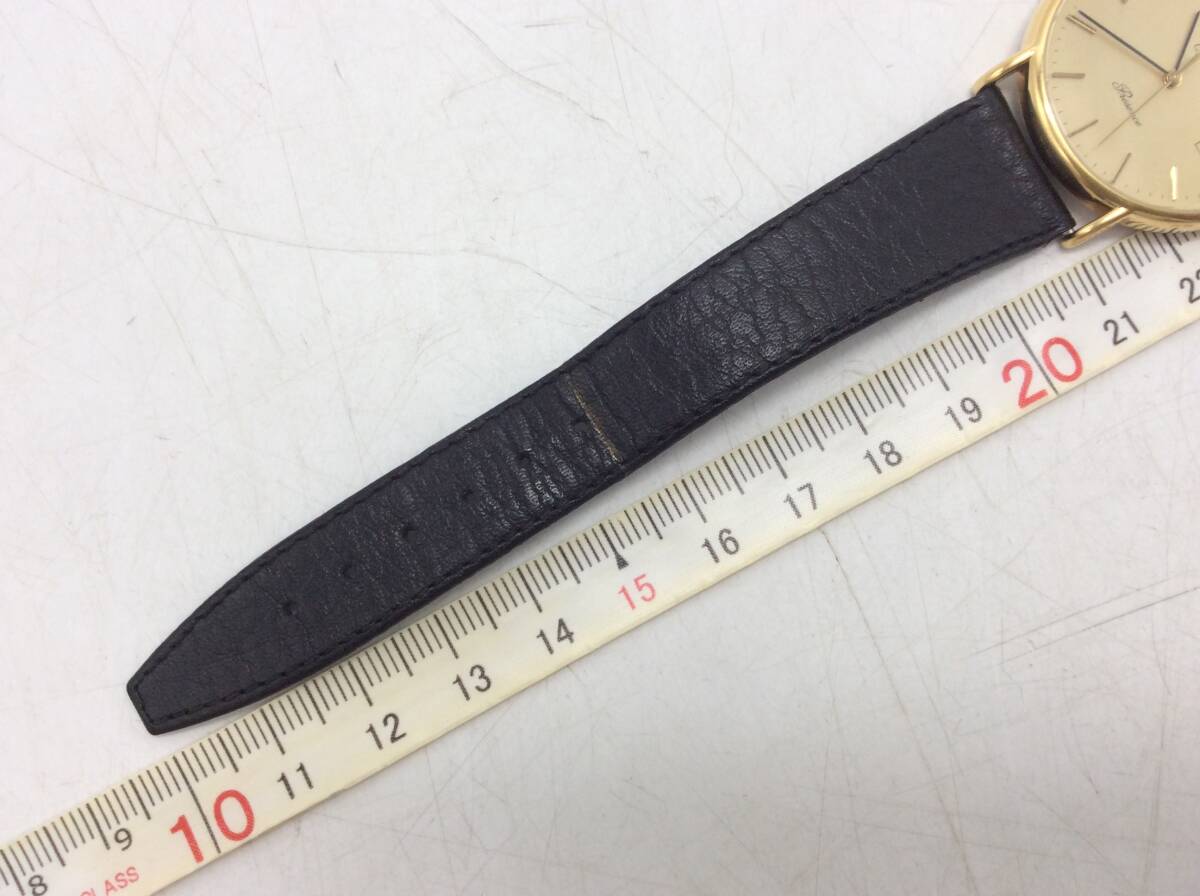 #8739 LONGONES ロンジン Presence クォーツ QZ 不動テスター〇 デイト ラウンド アナログ 3針 ゴールド/金色 長期個人保管品_画像2