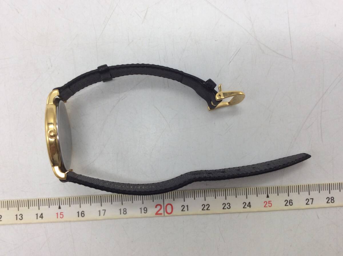 #8739 LONGONES ロンジン Presence クォーツ QZ 不動テスター〇 デイト ラウンド アナログ 3針 ゴールド/金色 長期個人保管品_画像10