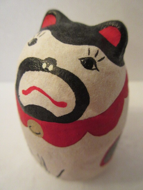 【壽】六原張子　猫ひげ　澤藤範次郎　さわはん工房　岩手県郷土玩具　招き猫　民芸品　起き上がり　からくり玩具　達磨_画像8