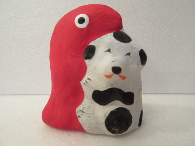 【壽】芝原土人形　鯛狆　千葉惣次　千葉県郷土玩具　鯛抱き犬　民芸品　_画像1