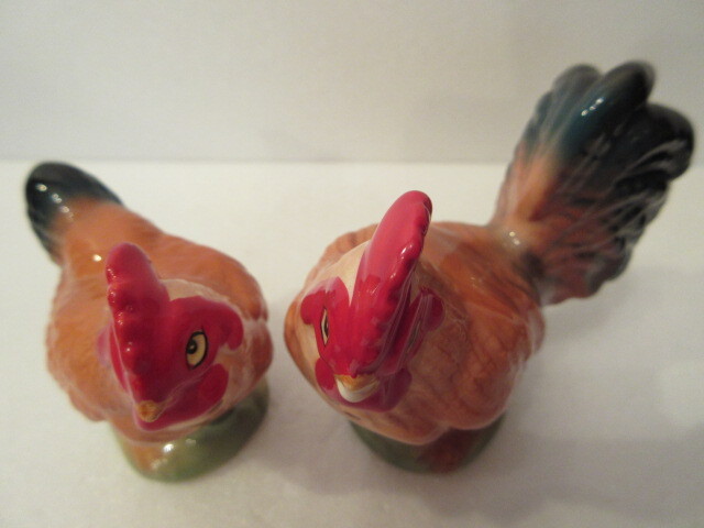 【壽】鶏のSalt and Pepper　ドイツ-ハンブルグ　世界の民芸玩具　陶器人形　磁器人形　土人形　郷土玩具　にわとり　民芸品　調味料入れ　_画像3