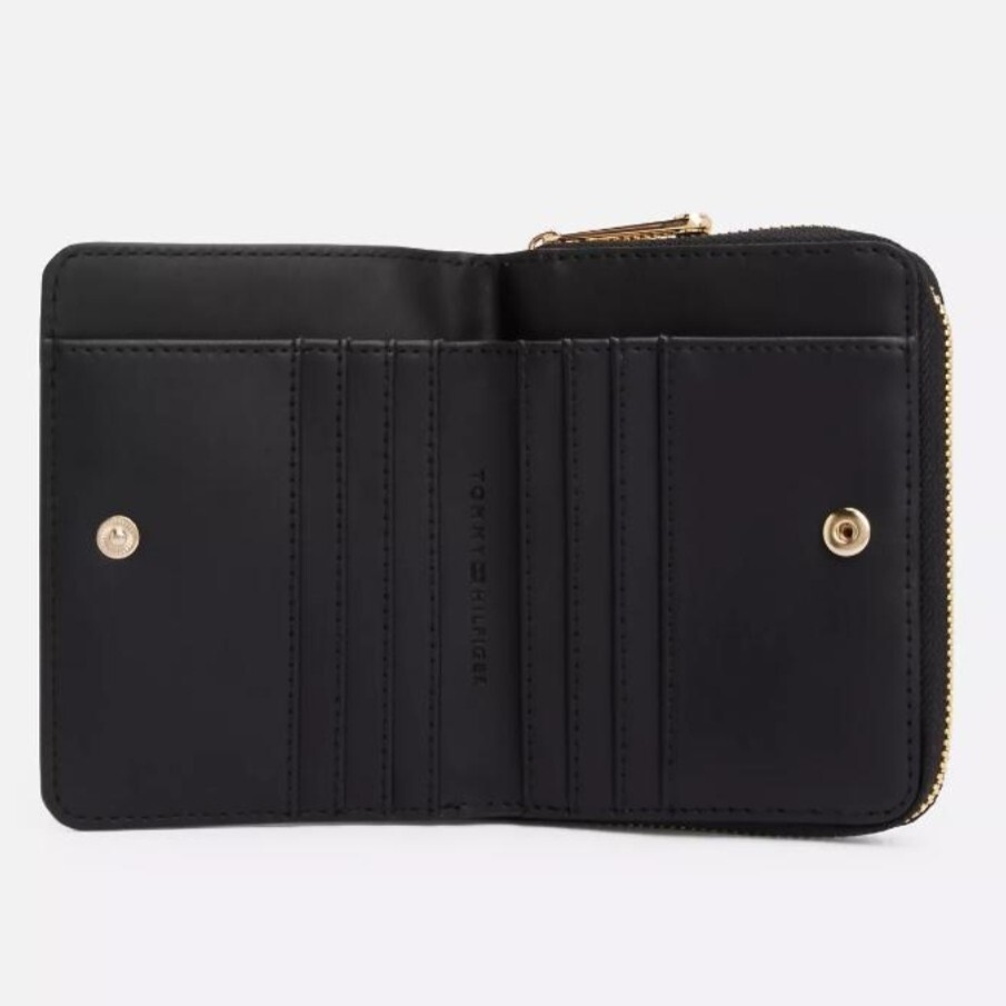 【新品】Tommy Hilfiger二つ折り財布 小銭入れ付レディースウォレット 折りたたみ財布 ロゴ ラウンドジップ ブラック トミーヒルフィガー_画像5