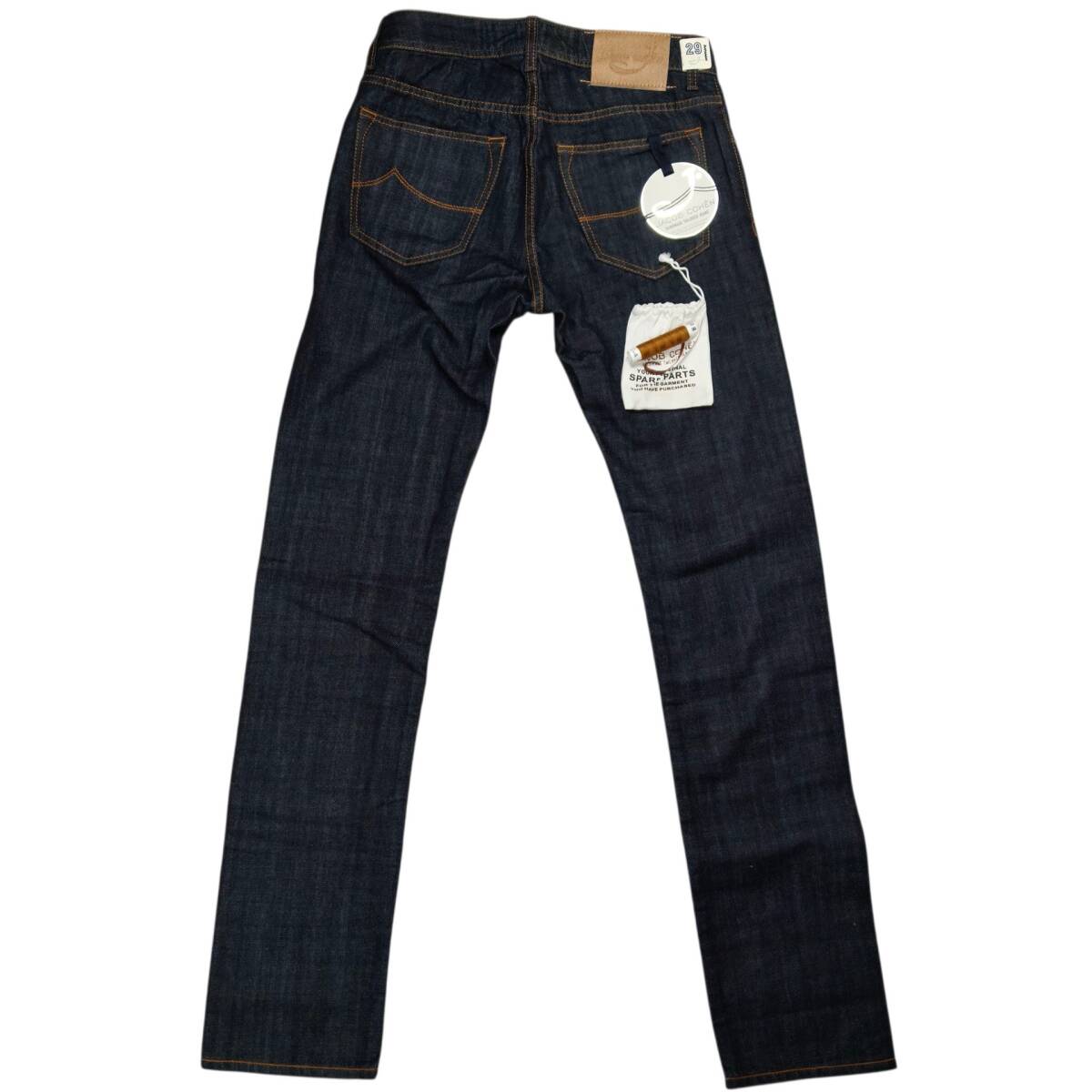 未使用 タグ付 JACOB COHEN イタリア製 TYPE 688 テーラードジーンズ 29 デニムパンツ ハラコパッチ ヤコブコーエン スペア補修糸付(純正)_画像2